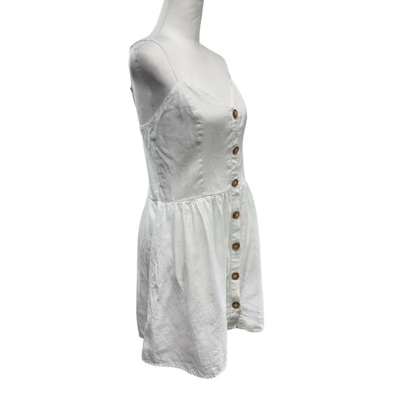 Reformation Velma White 100% Linen Short Sleeveless Sundress Mini Dress Size 12 - Picture 4 of 10